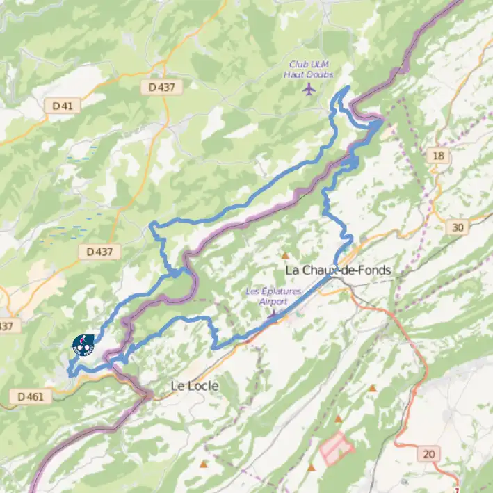 Le Saut du Doubs 62 km - Dénivelé 1363 m - Niveau technique : expert.
