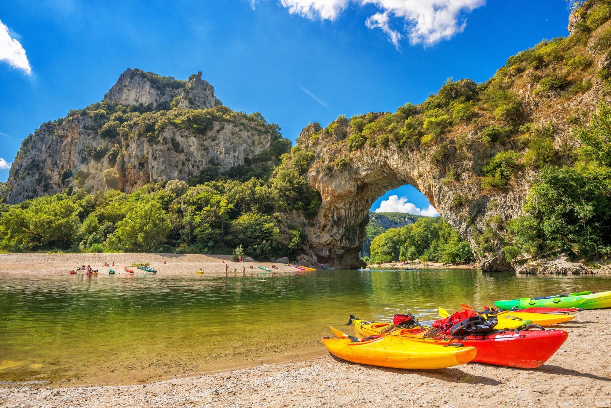 Natural Gorges De L'ardeche, Pont D'Arc, Vallon, France